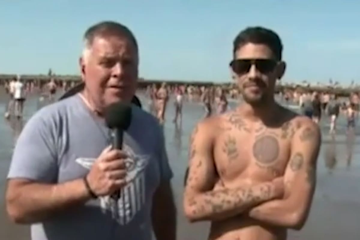 Carna transmitió desde la playa en el preciso momento en el que subió la marea