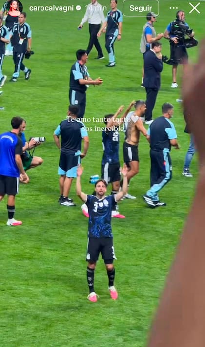Caro Calvagni, la esposa del futbolista argentino Nicolás Tagliafico, destacó la labor de su marido en el campo de juego: "Te amo tanto. Sos increíble"