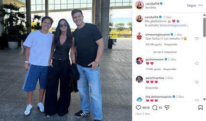 Carolina Baldini con sus dos hijos: Giuliano y Gianluca
