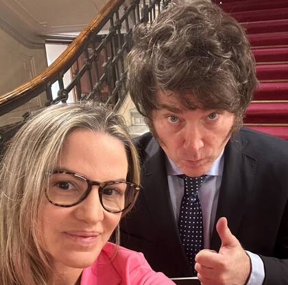 Carolina Píparo y Javier Milei