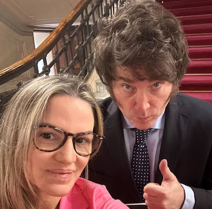Carolina Píparo y Javier Milei. La excandidata a gobernadora fue anunciada como titular de la ANSeS