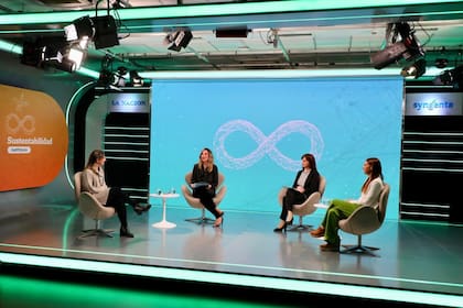 Carolina Ulla (Siglo 21), Carla Quiroga, Silvia Stang (La Nación) y Clara Di Ció (Rehau), en uno de los paneles del encuentro