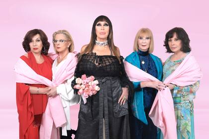 Cárpena, Leal, Casán, Gaciela Dufau y Biral, el elenco de Brujas, por Federico Bartolo