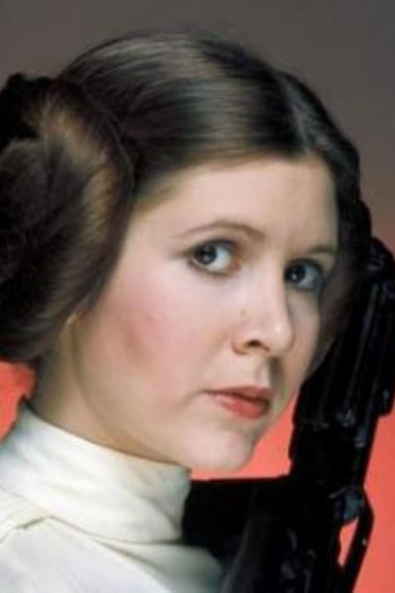 Carrie Fisher como la Princesa Leia, su personaje más icónico