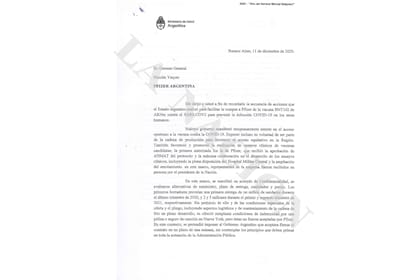 A las 16.08 salió el correo electrónico desde la secretaría privada de González García con destino a la casilla de Nicolás Vaquer. Llevaba adjunto una carta firmada por el ministro de Salud.