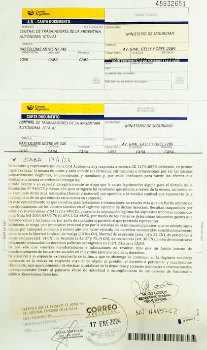 Carta documento CTA