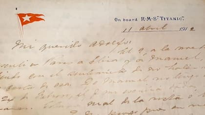 Carta escrita a bordo del RMS Titanic
Foto: EFE/Santiago Carbone