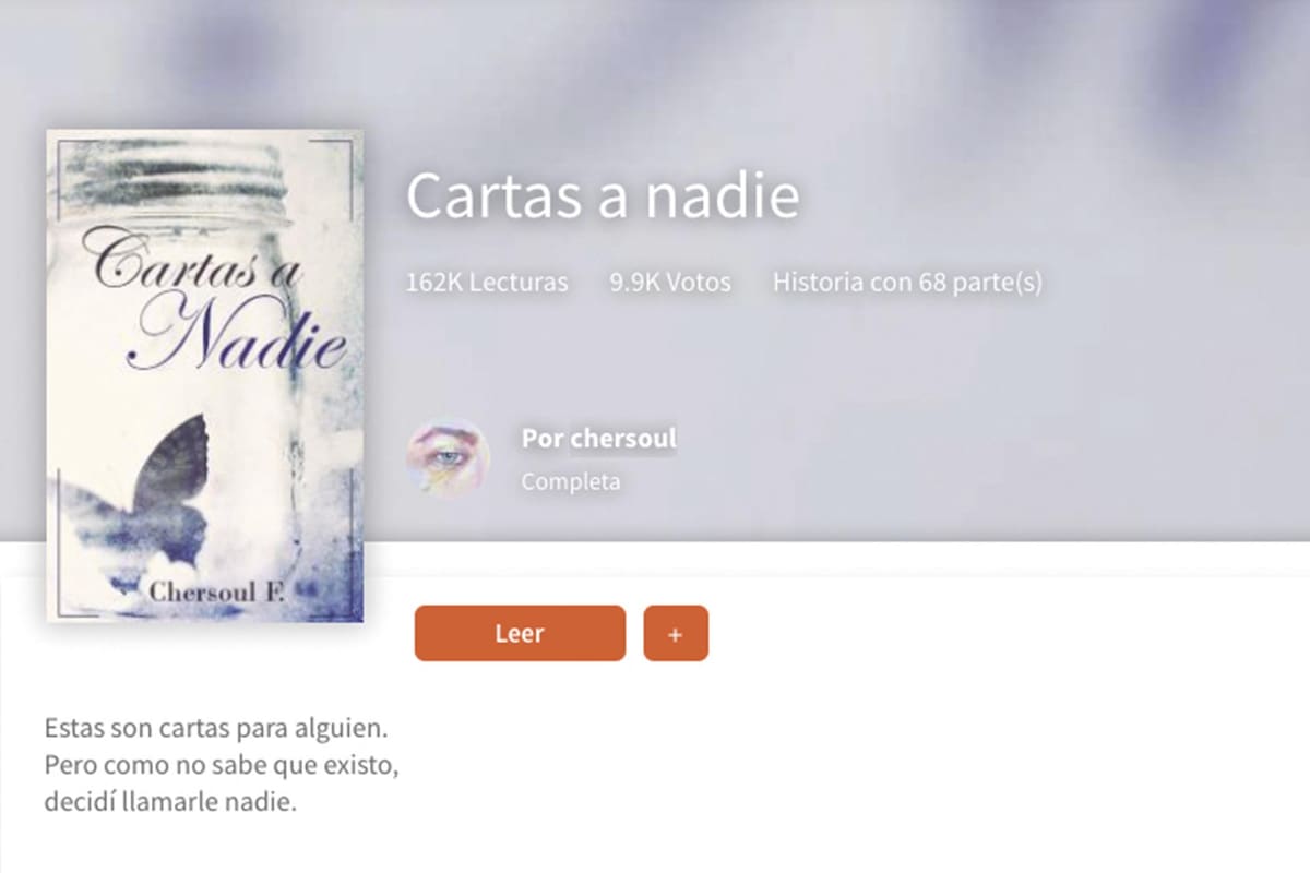 Cartas a nadie, en wattpad: romanticismo desgarrado de una chica atravesada por sentimientos no correspondidos.