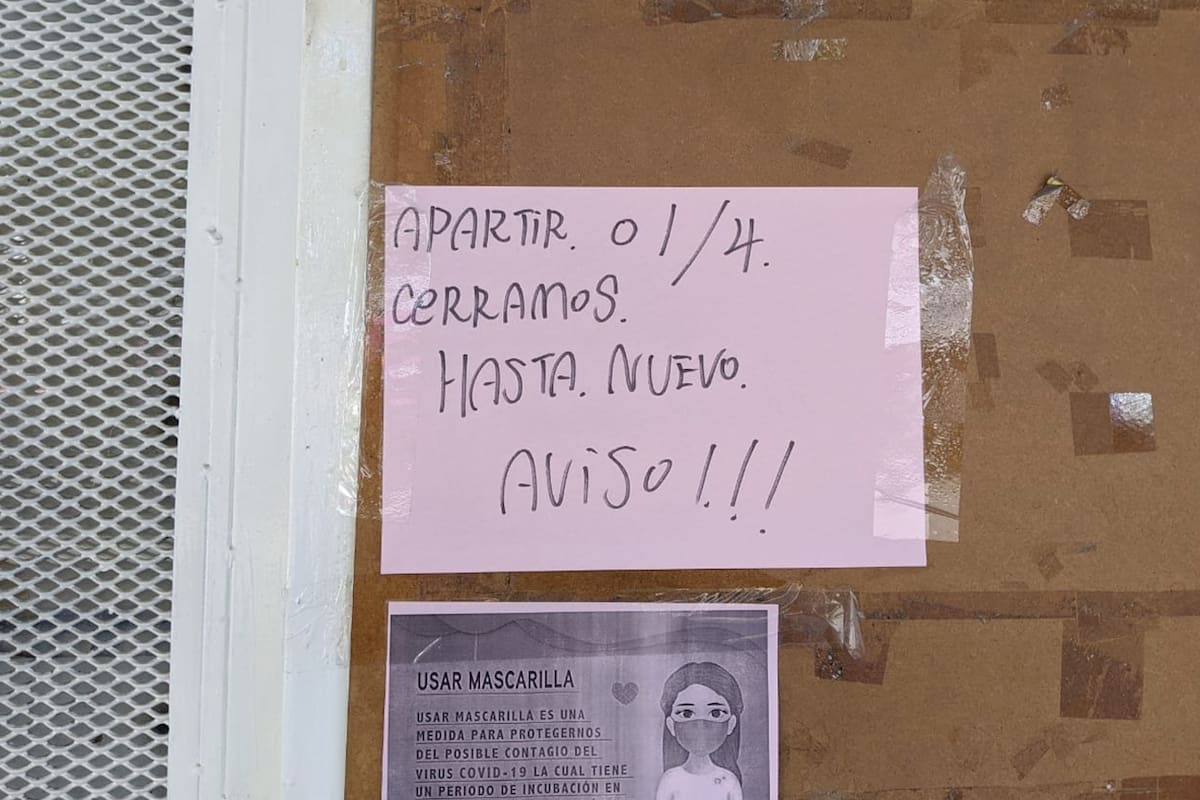 Cartel en un supermercado chino