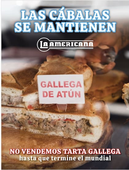 Cartel expuesto en la vidriera de La Americana