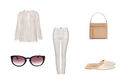 Cartera (Lazaro, $2790) Anteojos (Absurda) Pantalón ($Riviera, $950) Blusa (Sette, $2500) Zapatos (Deleon, $1904 sale The Net Boutique)