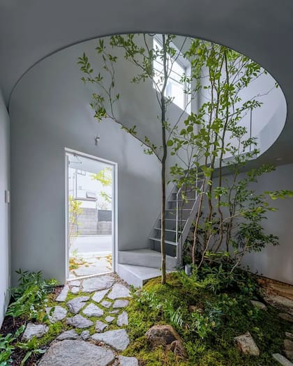Casa con techo de membrana
