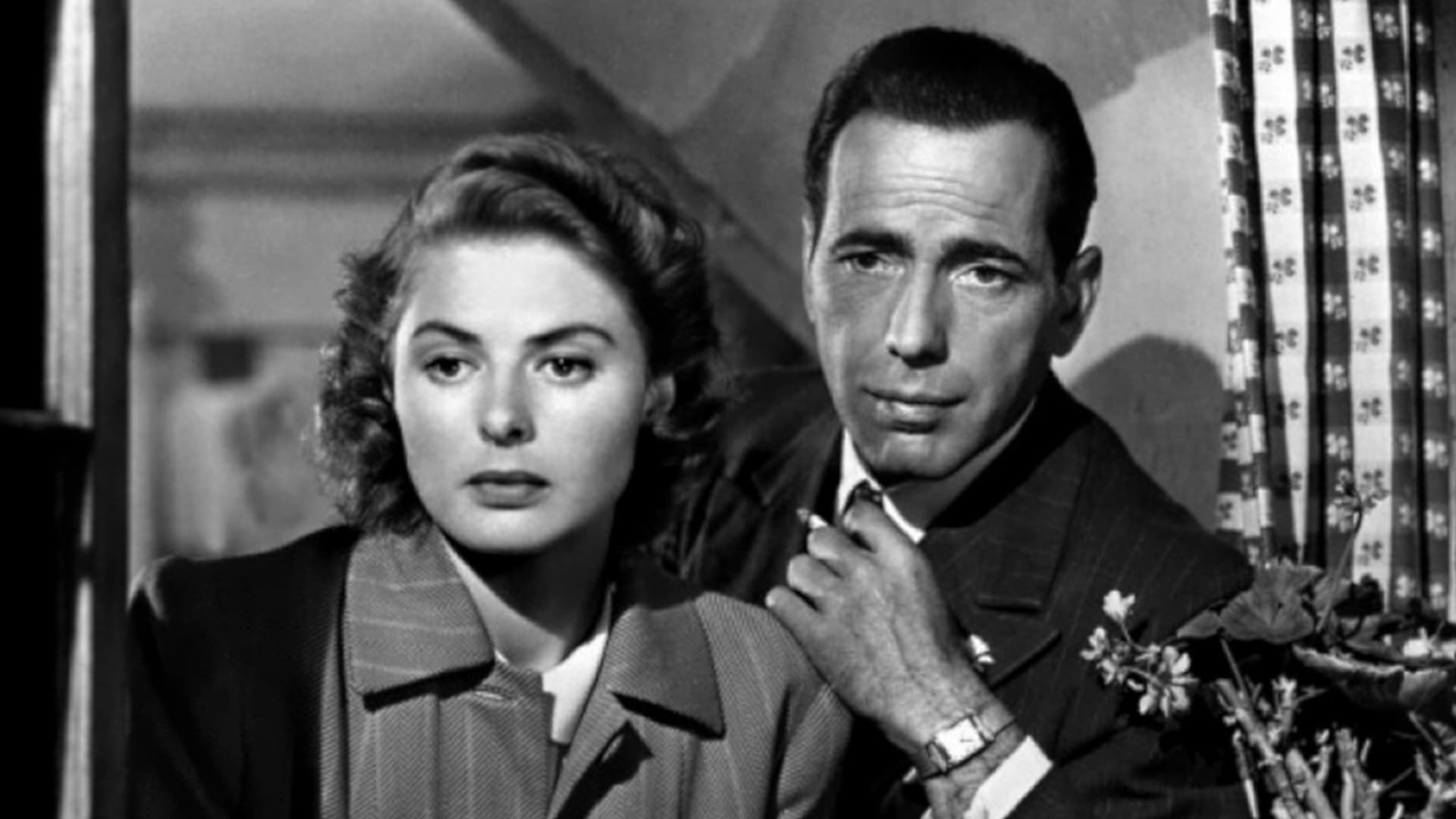 Humphrey Bogart e Ingrid Bergman en Casablanca