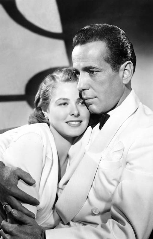Humphrey Bogart e Ingrid Bergman en Casablanca