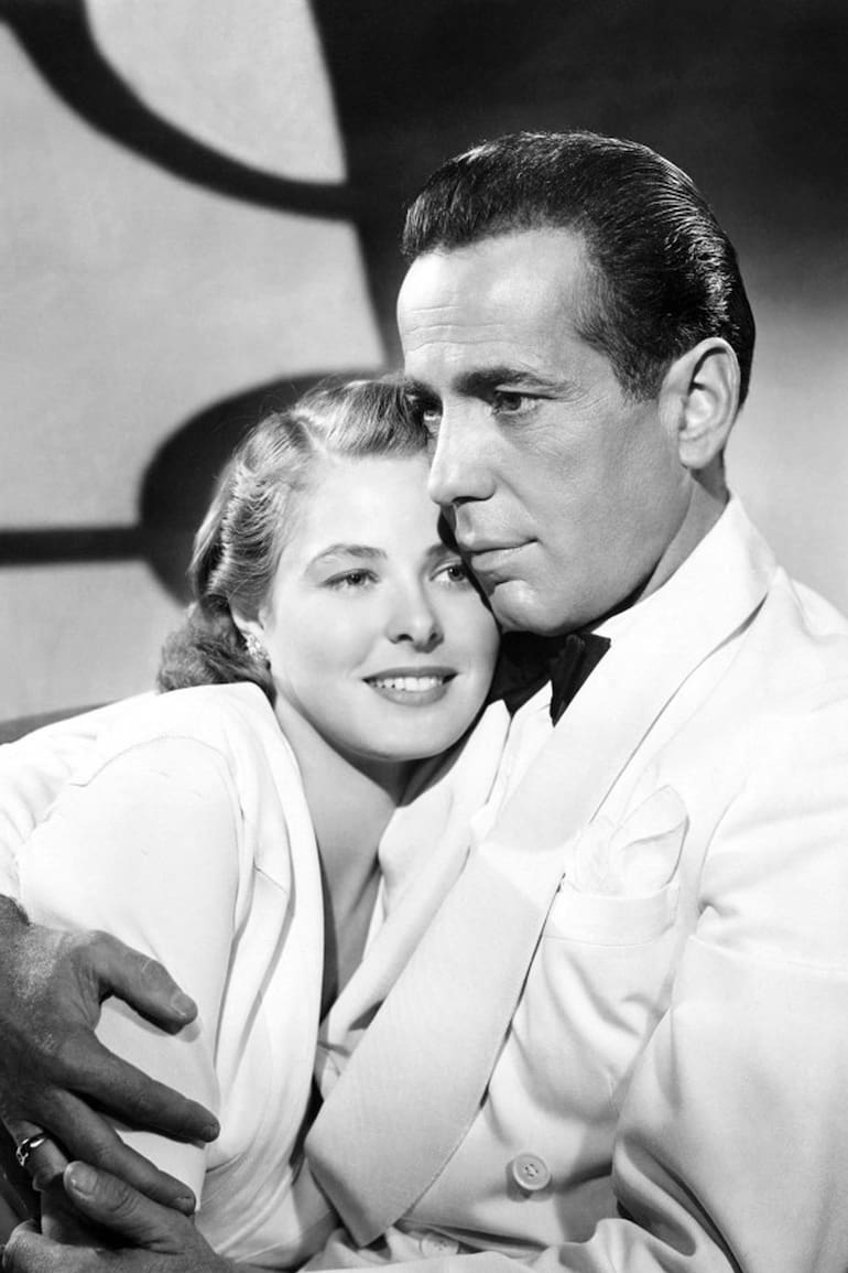 Humphrey Bogart e Ingrid Bergman en Casablanca