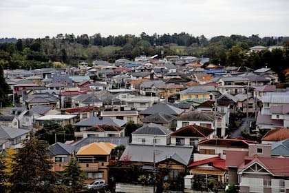 Casas en el distrito de Sennari en Sakura, Prefectura de Chiba, Japón