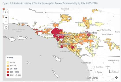 Casi 15.000 personas detenidas en siete condados del sur de California terminaron deportadas entre 2025 y 2026