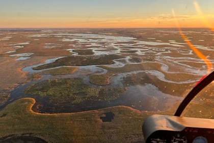 Casi el 30% del partido de Carlos Casares ya se encuentra anegado. Alberto Pol