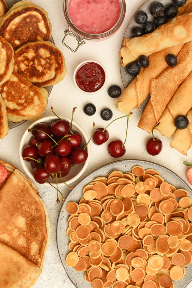 Casi todos los países y hogares tienen su versión propia de pan cakes, es decir, tortas hechas en sartén.