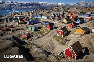 Casitas coloridas en Uummannaq, Groenlandia.