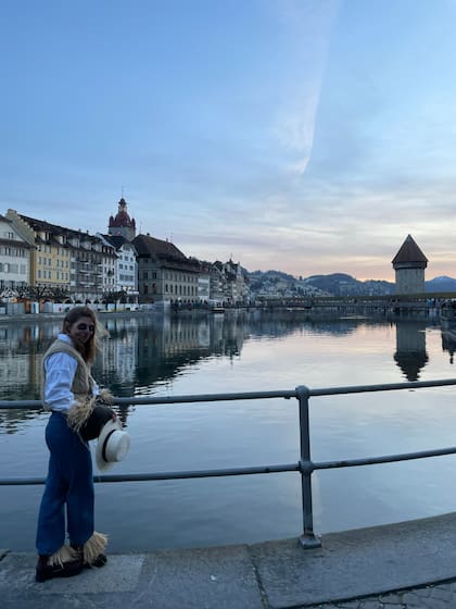 Catalina en el Carnaval de Lucerna, en Suiza