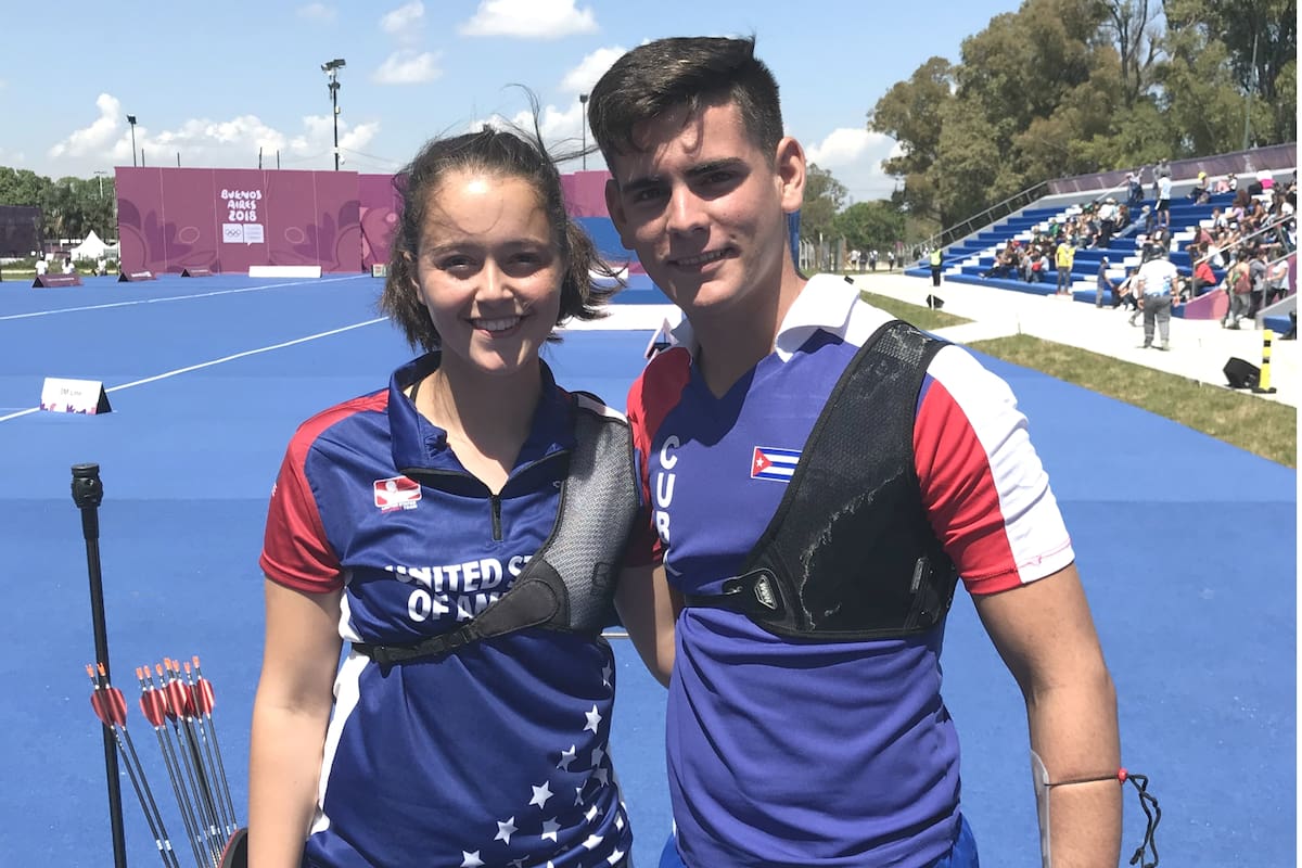 Catalina Gnoriega y Hazael Rodríguez Valero, juntos en la prueba mixta de tiro con arco