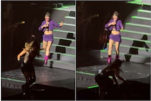 La dura caída de Catherine Fulop en el show de Erreway que preocupó a todos