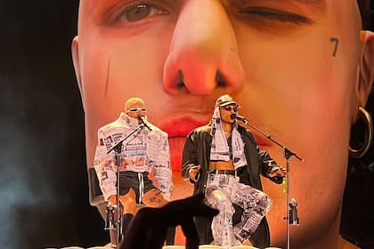Catriel y Paco Amoroso en su reciente presentación en River como teloneros de Kendrick Lamar