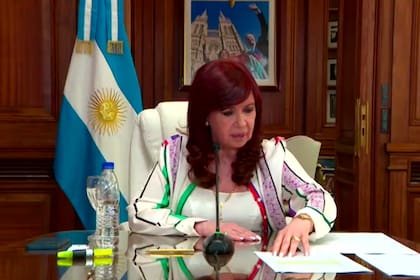 Cristina Kirchner, durante su descargo en la causa Vialidad (Archivo)