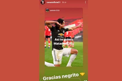 Cavani fue sancionado por saludar afectuosamente a un amigo en su cuenta de Instagram