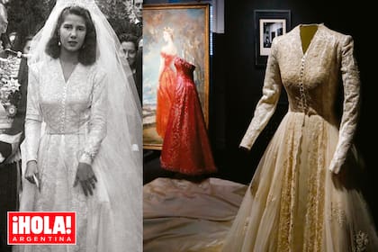 Cayetana Fitz-James Stuart saliendo de la catedral de Sevilla el 12 de octubre de 1947, día de su boda con Luis Martínez de Irujo, y su vestido de novia, creación de Flora Villarreal, su couturier de confianza. La duquesa de Alba siempre apoyó a los diseñadores locales y la marca España.
