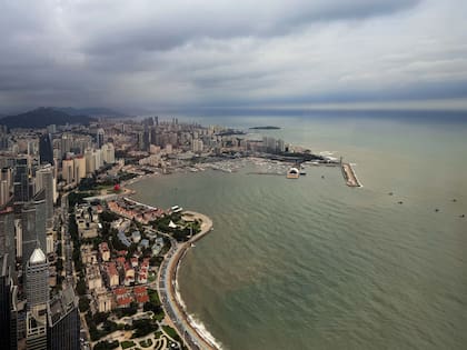 Vista de la ciudad balnearia de Qingdao.
