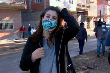 Cecilia Ininga, mientras cubría una protesta por seguridad