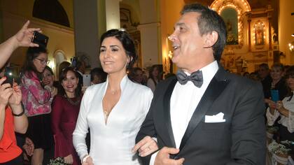 La pareja en su casamiento, en 2017