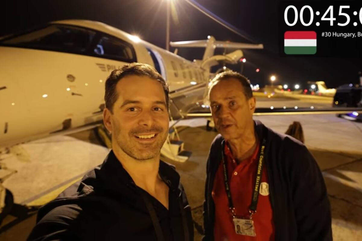 Cédric Waldburger y Rainer-Marc Frey durante su viaje épico, realizado en agosto del año pasado