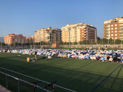 Celebración de Eid al Adha, Fiesta del Sacrificio, en Murcia, el 6 de junio de 2025. Fuente: X Islam en Murcia