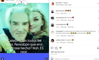 "Celebración todos los días. ¿Pensaron que era una frase hecha? No. Es real", expresó Heredia (Instagram @jime.here)