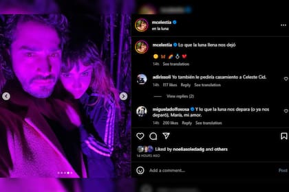 Celeste Cid comunicó que contraerá matrimonio con Abril Sosa (Foto Instagram @mcelestia)