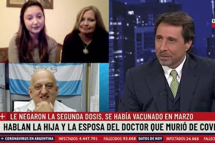 Celeste Durán y Sonia Moretta dialogaron con Eduardo Feinmann tras el fallecimiento de Gustavo Roldán de coronavirus, luego de que le postergaran la segunda dosis de la vacuna contra el Covid-19