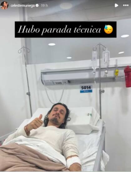 Celeste Muriega publicó una foto de la internación de Christian Sancho