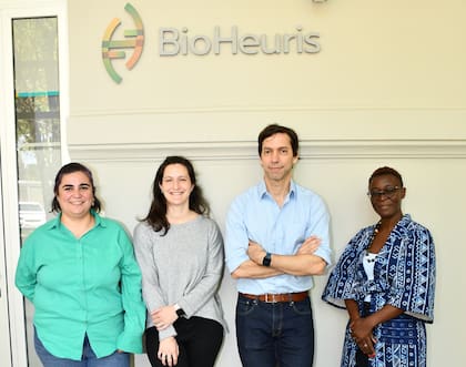 Celeste Varela, coordinadora de Proyectos de BioHeuris; Martina Lazzaro, coordinadora de Plataformas de BioHeuris; Lucas Lieber, fundador y CEO de BioHeuris y; Cecilia Limera, Program Officer and Nutrition Sensitive Agriculture Lead de African Agricultural Technology Foundation