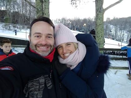 Celina, disfrutando de unas vacaciones junto a su marido.