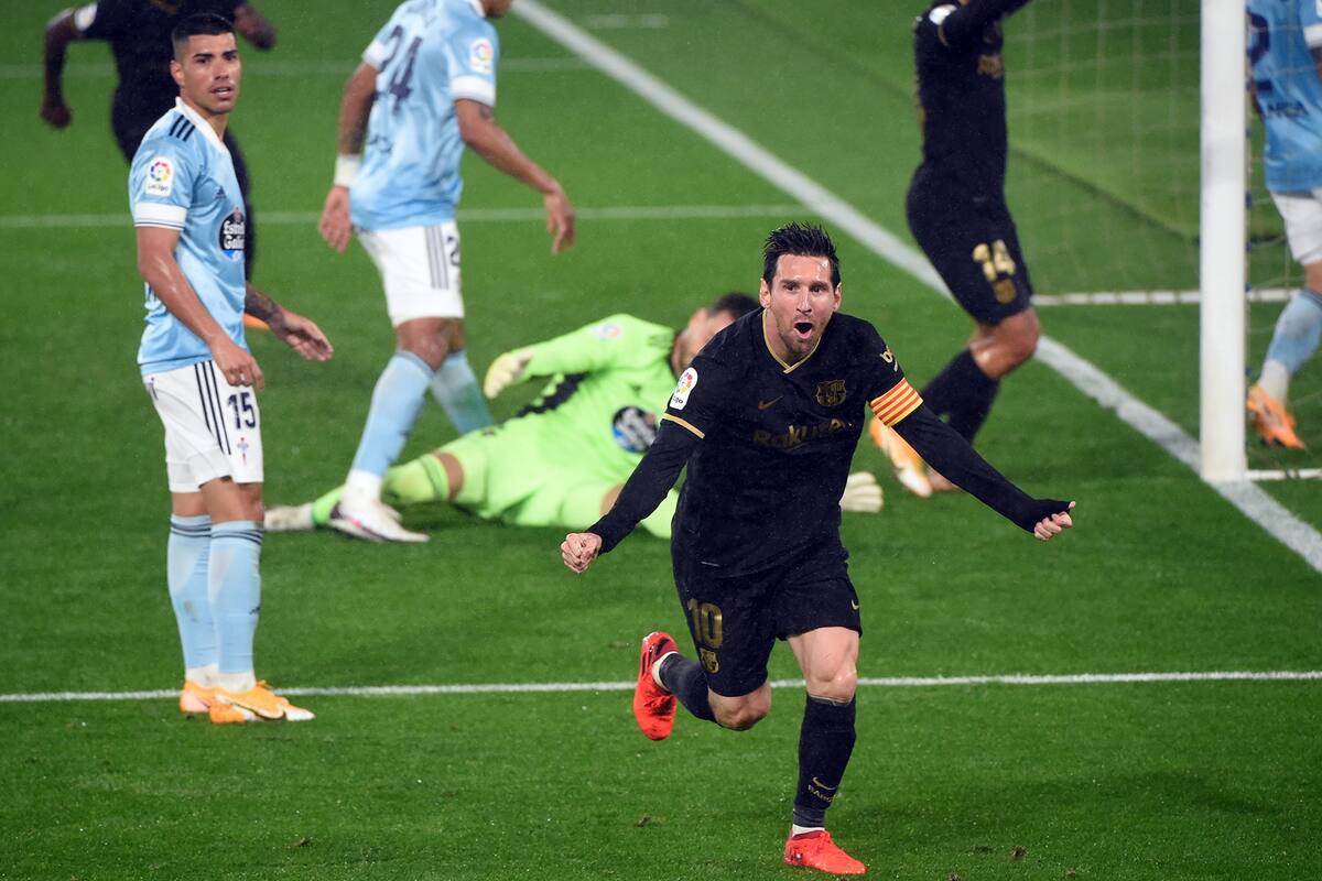 Celta-Barcelona, por la Liga de España: con Lionel Messi como titular y un jugador menos, el equipo catalán gana bajo la lluvia