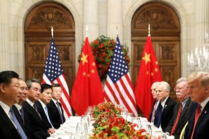 Cena de trabajo del G20 de Xi Jinping, presidente de China, Donald Trump, presidente de los Estados Unidos y sus respectivos equipos