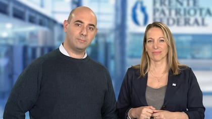 César Biondini y su compañera de fórmula, Mariel Avendaño