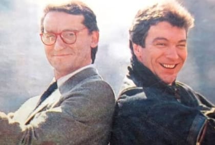 César Pierry y Fernando Lúpiz, dupla que compartió más de un programa de TV: en Mi Socio Imposible apostaban a repetir el histrionismo y el humor que los caracterizaba