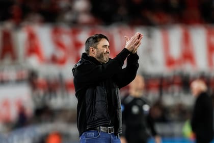 Chacho Coudet en su última noche como entrenador de River
