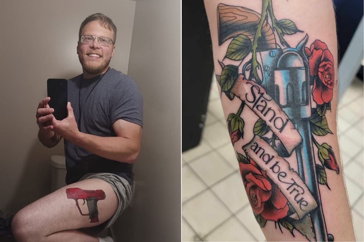 Chad Hickman tenía armas tatuadas en su pierna y brazo