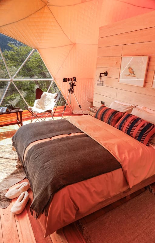 Chaltén Camp, domos estrenados a principios de 2020 en El Chaltén, con vista privilegiada al monte Fitz Roy.