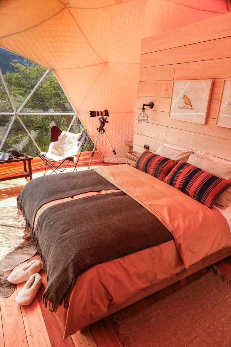 Chaltén Camp, domos estrenados a principios de 2020 en El Chaltén, con vista privilegiada al monte Fitz Roy.